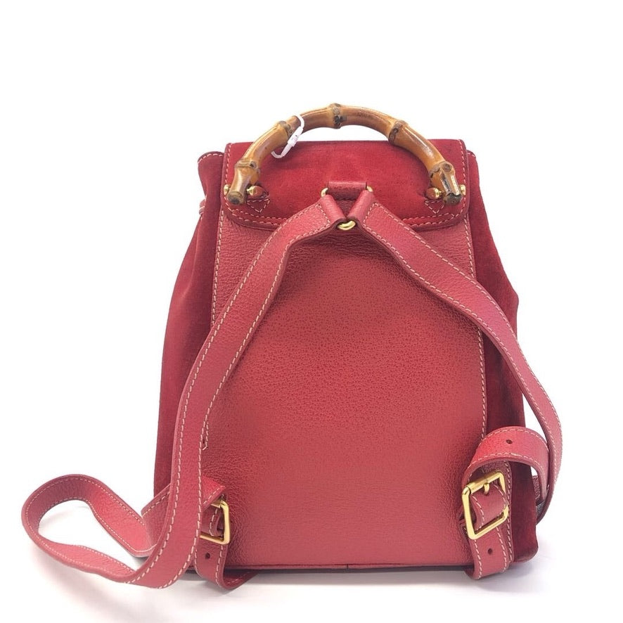 GUCCI Bamboo Backpack Red