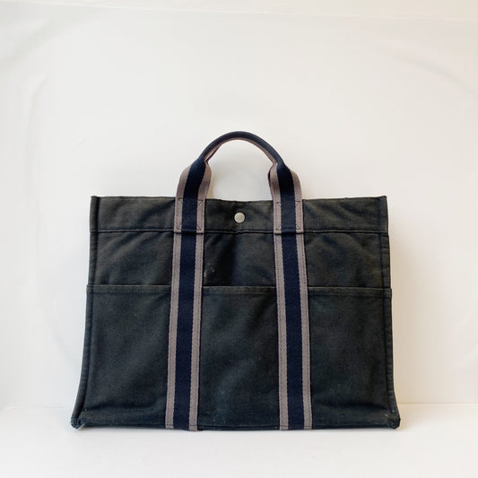 Hermes Hairline Canvas Tote Bag